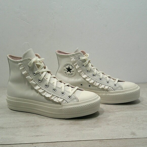 Converse Shoes - Converse Chuck Taylor All Star Lift Cream Platform High-Top Sneakers Ruffle SZ 9
